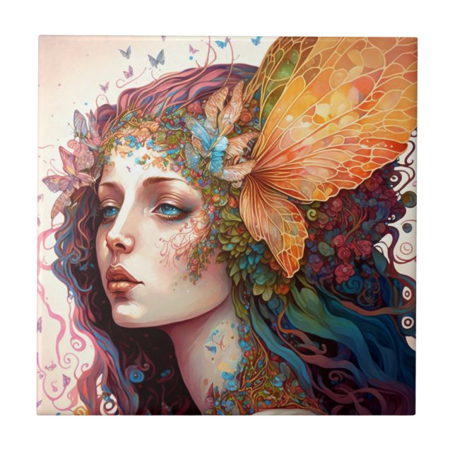 Rainbow Goddess Fantasy Art Tile (Front)