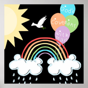 Rainbow God's Covenant with Man   Sun Balloons Poster
