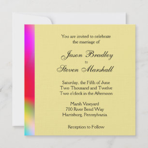 Rainbow Gold Gay Faire-part de mariage