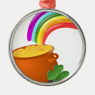 Rainbow Gold Pot Lucky Irish Sky Ireland Colourful Metal Ornament