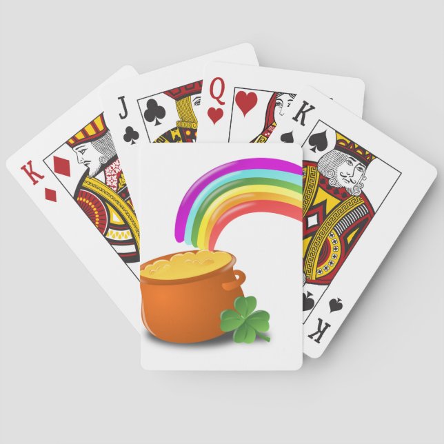 Rainbow Gold Pot Lucky Irish Sky Ireland Colourful Playing Cards (Back)