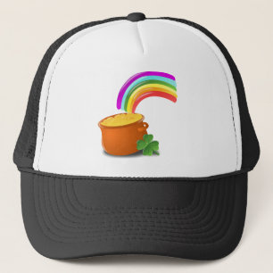 Rainbow Gold Pot Lucky Irish Sky Ireland Colourful Trucker Hat