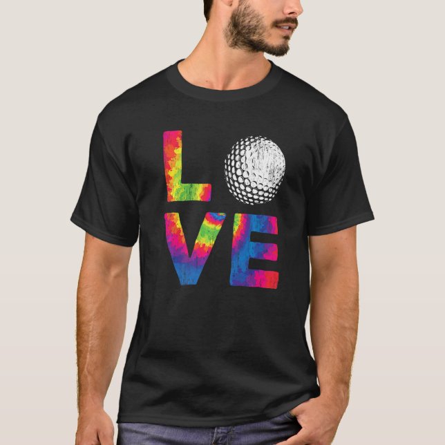 Rainbow Golfing Pride Colourful T-Shirt (Front)