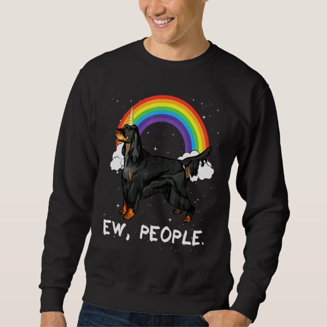 Rainbow Gordon Setter Ew People Unicorn Dog Sweatshirt (Front)