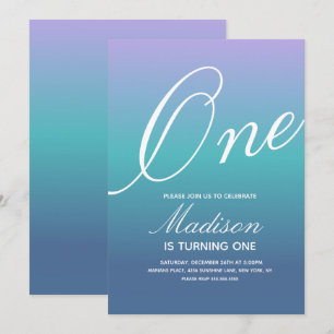 Rainbow Gradient Any Age Colourful Invitation