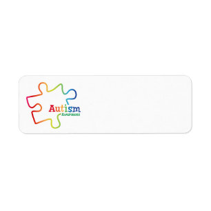 Rainbow Gradient Autism Awareness Labels