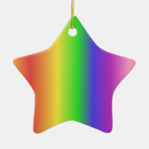 Rainbow gradient ceramic ornament