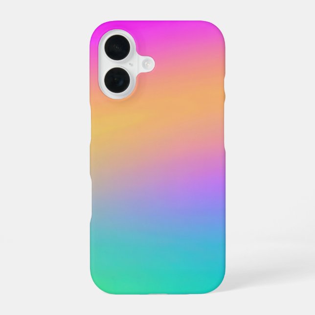 Rainbow Gradient Colorful iPhone 16 Case (Back)