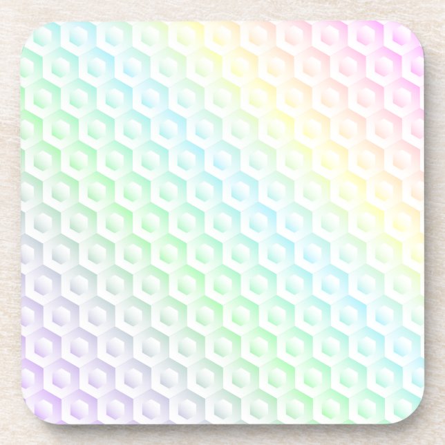 Rainbow gradient colourful watercolor background coaster (Front)