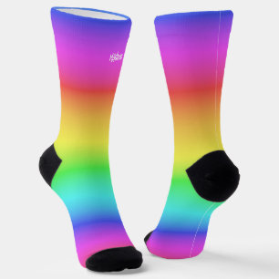 Rainbow Gradient custom name Socks