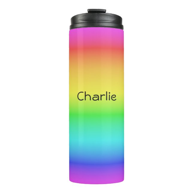 Rainbow Gradient custom name tumbler (Front)