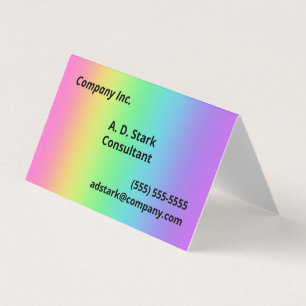 Rainbow Gradient Folded Business Cards
