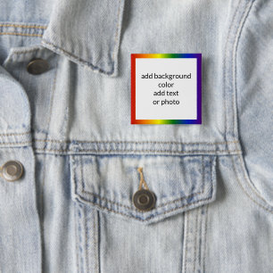 Rainbow Gradient Frame 2 Inch Square Button