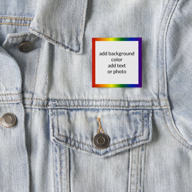 Rainbow Gradient Frame 2 Inch Square Button (In Situ)