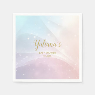 Rainbow Gradient Invitation | Elegant Pastel Spark Napkin