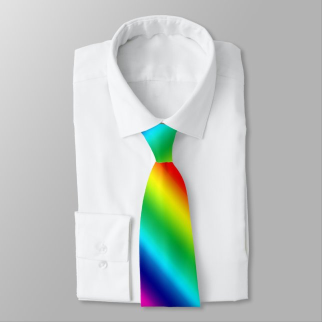 Rainbow gradient.  neck tie (Tied)