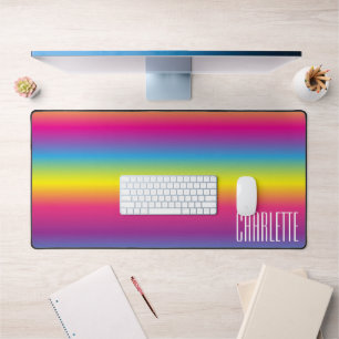 Rainbow Gradient Nom Personnalisé Mat du bureau
