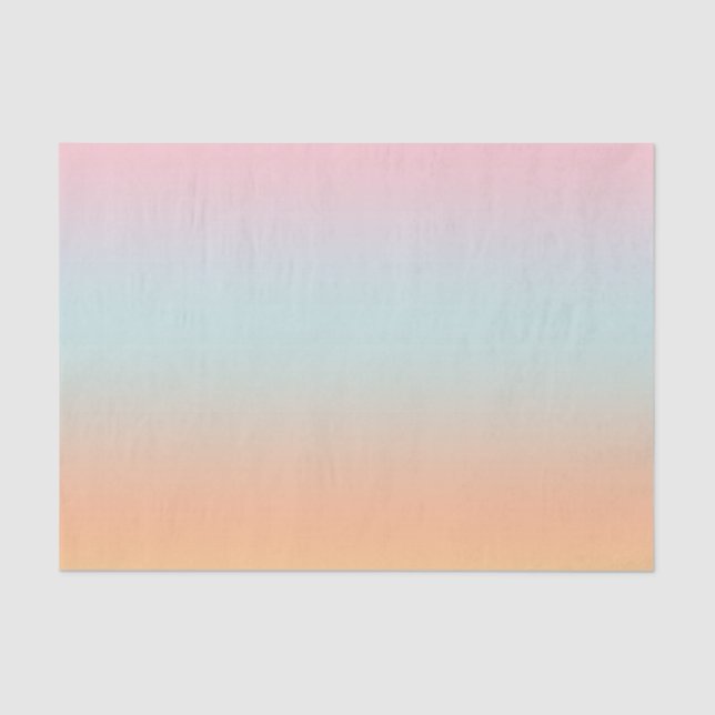 Rainbow Gradient Ombre Pink Blue Peach Custom   Tissue Paper (Front)