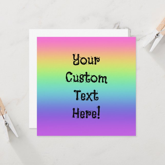 Rainbow Gradient Personalized Greeting Card (Front/Back In Situ)