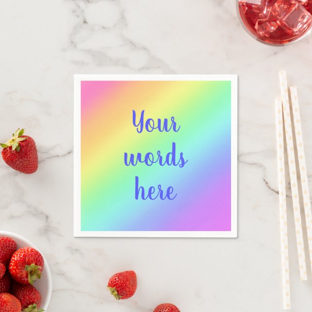 Rainbow Gradient Personalized Paper Napkins (Insitu)