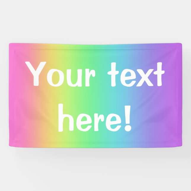Rainbow Gradient Personalized Party Banner (Horizontal)