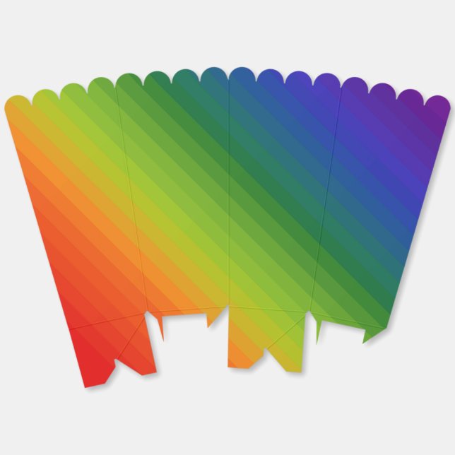 Rainbow Gradient Striped  Favor Box (Unfolded)
