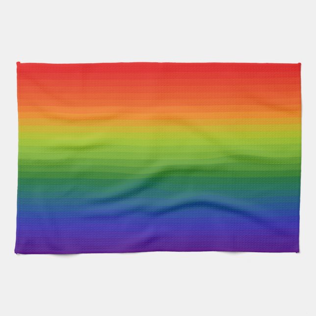 Rainbow Gradient Striped Kitchen Towel (Horizontal)