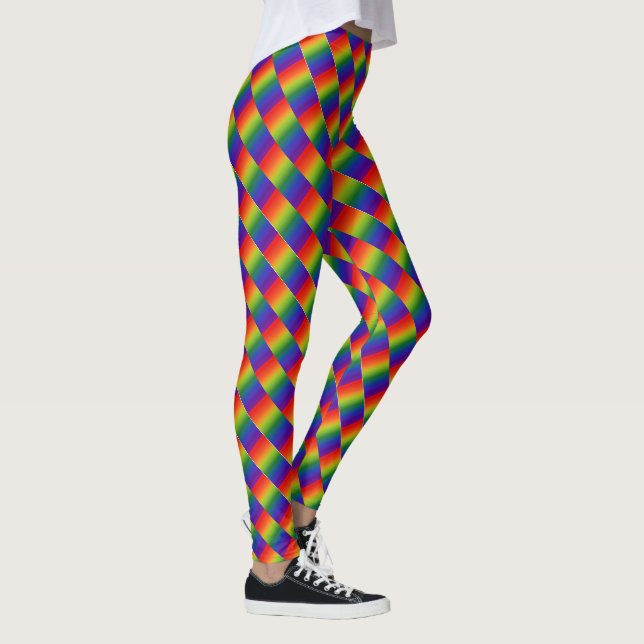 Rainbow Gradient Striped Pattern Leggings (Right)