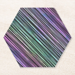 rainbow gradient stripes on black : paper coaster