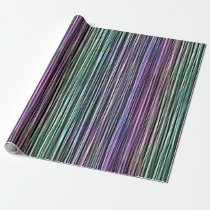 rainbow gradient stripes on black : wrapping paper