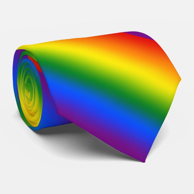 Rainbow Gradient Stripes Tie (Rolled)