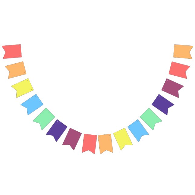 Rainbow Gradient Theme Party Bunting Banner Flags  (All)