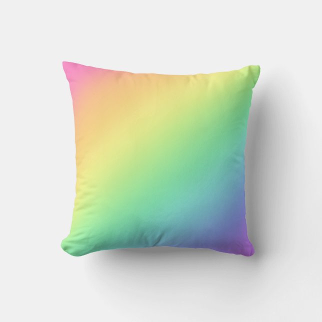 Rainbow Gradient Throw Pillow (Front)