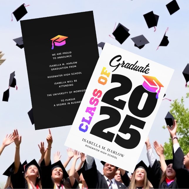 Rainbow Graduation  Announcement (Creator Uploaded)