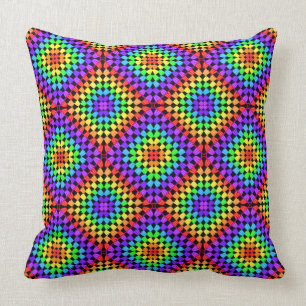Rainbow Granny Square Pillow