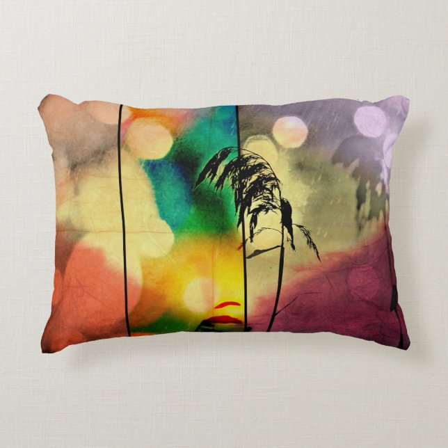 Rainbow Grass Drama Accent Pillow (Front)