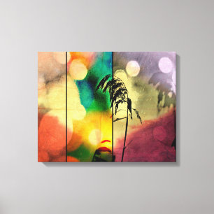 Rainbow Grass Drama Wrapped Canvas