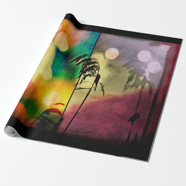 Rainbow Grass Drama Wrapping Paper (Unrolled)