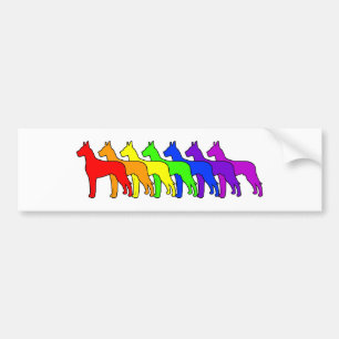 Rainbow Great Dane Bumper Sticker