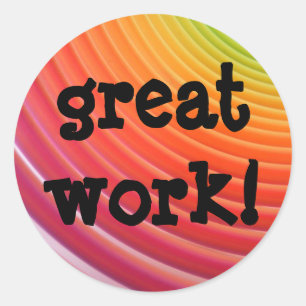 Rainbow GREAT WORK stickers