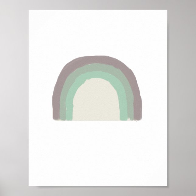 Rainbow Green Ombre Painting Nursery Art Poster (Front)