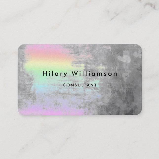 Rainbow Grey Pastel Business Card (Front)