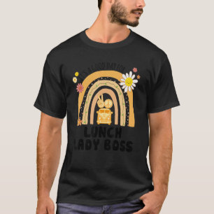 Rainbow Groovy Peace Lunch Lady Boss Vintage T-Shirt