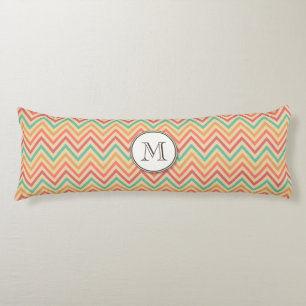 Rainbow Grunge Zigzag Chevron Stripes Body Pillow