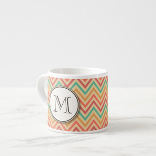 Rainbow Grunge Zigzag Chevron Stripes Espresso Cup