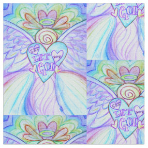 Rainbow Guardian Angel Art Fabric Material