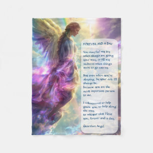 Rainbow Guardian Angel Poem Fleece Blanket