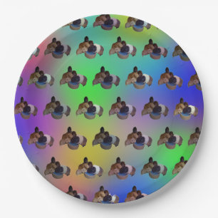 Rainbow Guinea Pigs Pattern, Birthday Plates
