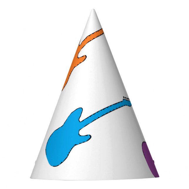 Rainbow Guitar Party Hats (Front)