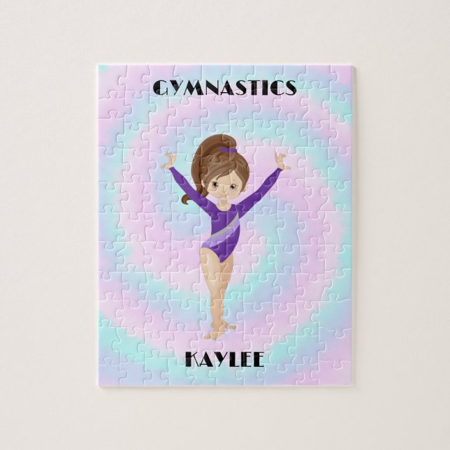 RAINBOW GYMNASTICS GYMNAST PUZZLE Personalized (Vertical)